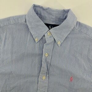 Ralph Lauren Mens S Short Sleeve Seersucker Stripe Classic Fit Button Down Shirt